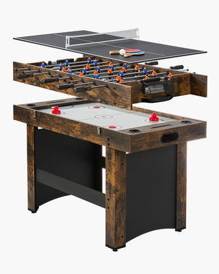 3-in-1 Combo Game Table Set, 54" Air Hockey Table, Multi Combination Table with Air Hockey, Ping Pong, Foosball, Pushers & Pucks, Air Powered Arcade Hockey Table for Family Game Room Office
