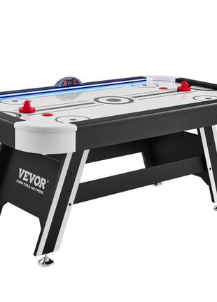 Air-Powered Hockey Table, 72" Indoor Hockey Table for Kids and Adults, LED Sports Hockey Game with 2 Pucks, 2 Pushers, and Electronic Score System, Arcade Gaming Set for Game Room Family Home