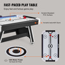 Fast-paced air hockey table in black and white, featuring a scratch-resistant PVC surface and nondefinable MDF board.