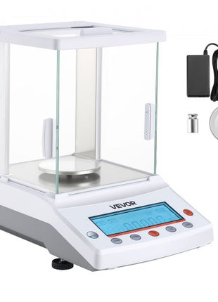 Analytical Balance, 220 g x 0.1 mg, 0.0001 g High Precision Accuracy Lab Scale, g/oz/ct/mg 4 Units Electronic Digital Analytical Balance with Glass Draft Shield, for Laboratory Jewelry Pharmacy
