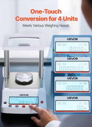 Analytical Balance, 120 g x 0.001 g High Precision Accuracy Lab Scale, g/oz/ct/mg 4 Units Electronic Digital Analytical Balance with Glass Draft Shield, for Laboratory Jewelry Pharmacy