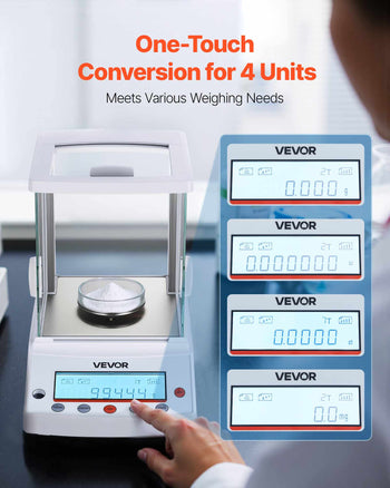 Analytical Balance, 120 g x 0.001 g High Precision Accuracy Lab Scale, g/oz/ct/mg 4 Units Electronic Digital Analytical Balance with Glass Draft Shield, for Laboratory Jewelry Pharmacy