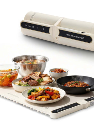 Electric Warming Tray, Food Warming Mat for Buffet, Rollable & Portable Silicone Food Warmer with 9 Adjustable Temperature Settings, Auto Shut-Off & Child Lock, Ideal for Parties, Catering