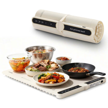 Electric Warming Tray, Food Warming Mat for Buffet, Rollable & Portable Silicone Food Warmer with 9 Adjustable Temperature Settings, Auto Shut-Off & Child Lock, Ideal for Parties, Catering