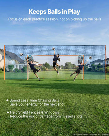 Soccer Goal 16 x 7 FT Soccer Goal for Backyard with Iron Frame PE Net, Durable Backstop, Target Net, Ground Stakes, Ropes, for Youth & Adults, Outdoor Sports, Backyard Games, Practice Training