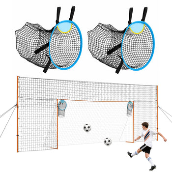 Soccer Goal 16 x 7 FT Soccer Goal for Backyard with Iron Frame PE Net, Durable Backstop, Target Net, Ground Stakes, Ropes, for Youth & Adults, Outdoor Sports, Backyard Games, Practice Training