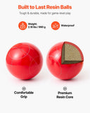 Bocce Ball Set, 107 mm, with 8 Resin Balls, Pallino, Carrying Bag and Measuring Rope, Red and Green 2 Colors, for 2 to 8 Players, Bocce Ball Game Set for Beach, Lawn, Family Backyard, Outdoor