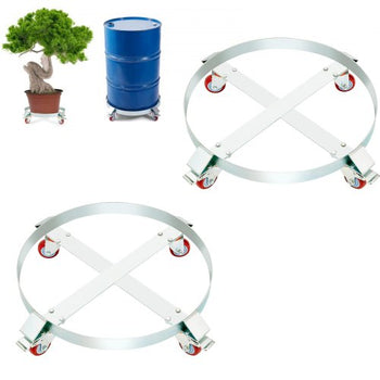 2PCS 55 Gallon Heavy Duty Drum Dolly, 1000 lbs Load Capacity, Barrel Dolly Cart Drum Caddy, Non Tipping Hand Truck Capacity Dollies with Steel Frame 4 Swivel Casters Wheel, for Drum Handling