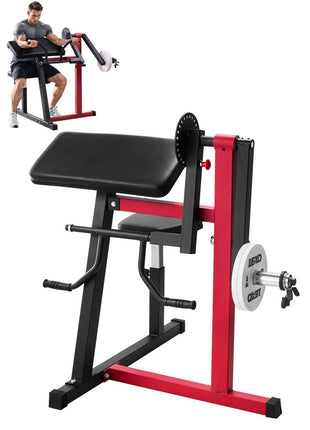 Preacher Curl Machine, 2 in 1 Bicep Curl Machine and Triceps Extension Machine, Seated Arm Isolated Bicep Station, Strength Training Workout Weight Bench, Exercise Equipment for Home Gym