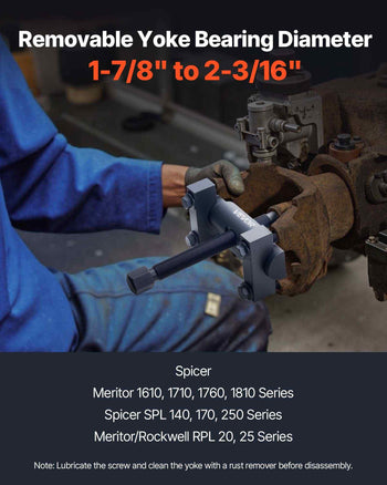 Yoke Puller, Made for Class 6-8 Transportation Trucks and Equipment, Heavy Duty Yoke Removal Tool Kit, Automotive Yoke Puller Kit Compatible with Kenworth, Peterbilt, Freightliner, Mack, Volvo
