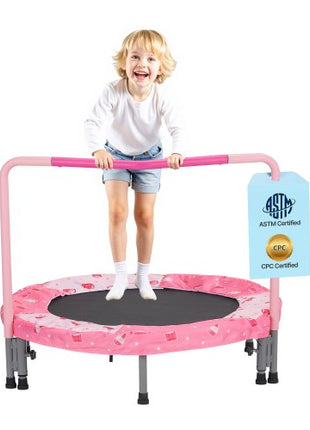36" Kids Trampoline, 3FT Indoor Outdoor Trampoline, Foldable Mini Trampoline with Handle, Rebounder Trampoline for Toddlers, Birthday Gift for 3+ Years Children, Boys Girls for Fun, Red