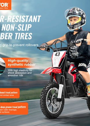 Kids Ride On Motorcycle, 36V Battery Powered Electric Motorcycle with Speed Up to 15.5mph, Treaded Tires, Battery Gauge, Dual Brakes, Ride on Toys for Children Boys Girls Aged 14+