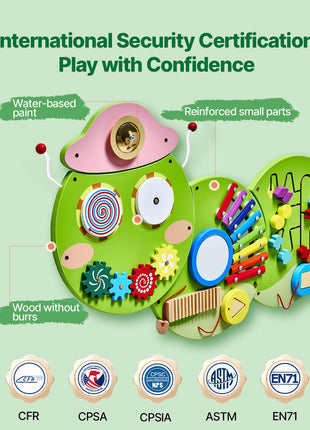 Activity Wall Busy Board Panels, 12 Activities, Montessori Sensory Wall Panels Toy for Kids Ages 3-12, Interactive Learning Activity Center, Great for Toddler, Playroom, Nursery, Classroom