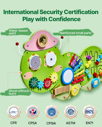 Activity Wall Busy Board Panels, 12 Activities, Montessori Sensory Wall Panels Toy for Kids Ages 3-12, Interactive Learning Activity Center, Great for Toddler, Playroom, Nursery, Classroom