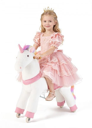 Ride On Horse, Riding Unicorn Toys for Kids, No Battery Required, Smooth Wheels with Anti-Roll Stop Ring, Upgraded Raised Seat, Handles, Sturdy Pedals, 176 lbs Max Load Capacity for Ages 6+