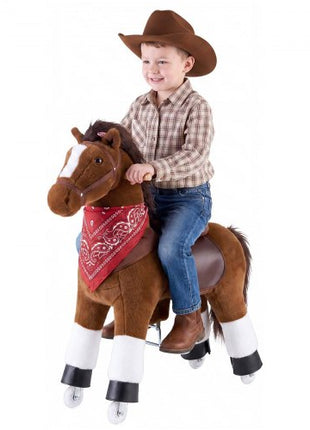 Ride On Horse, Riding Pony Toys for Kids, No Battery Required, Smooth Wheels with Anti-Roll Stop Ring, Upgraded Raised Seat, Handles, Sturdy Pedals, 176 lbs Max Load Capacity for Ages 6+