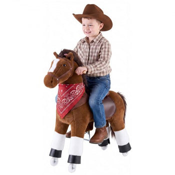 Ride On Horse, Riding Pony Toys for Kids, No Battery Required, Smooth Wheels with Anti-Roll Stop Ring, Upgraded Raised Seat, Handles, Sturdy Pedals, 176 lbs Max Load Capacity for Ages 6+
