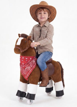 Ride On Horse, Riding Pony Toys for Kids, No Battery Required, Smooth Wheels with Anti-Roll Stop Ring, Upgraded Raised Seat, Handles, Pedals, 110 lbs Max Load Capacity for Ages 3-8
