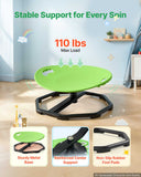 Spinning Chair for Autistic Kids Ages 2-6 Autism Sensory Toy 110 LBS, Sensory Swivel Seat Products for Children ADHD, Training Body Coordination Balance, 16.9" L x 14" W, Rounded Shape, Green