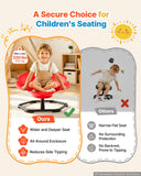 Spinning Chair for Autistic Kids Ages 3-12 Autism Sensory Toy 220 LBS, Sit and Spin Swivel Seat for Children ADHD, Secure & Supportive Backrest, Training Body Coordination, 25.6" L x 25.6" W, Red