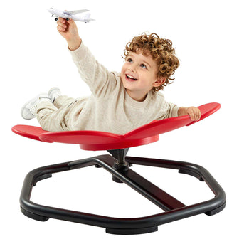 Spinning Chair for Autistic Kids Ages 3-12 Autism Sensory Toy 220 LBS, Sensory Swivel Seat Products for Children ADHD, Training Body Coordination Balance, 20.7" L x 20.7" W, Flower Shape, Red