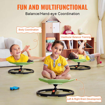 Elephant Kids Swivel Chair, 220 LBS Capacity, 360° Spinning Chair, Autistic Kids Sensory Toy Chair with Non-Slip Metal Base, Toddler Sit and Spin Chair for Coordination Balance Focus Green