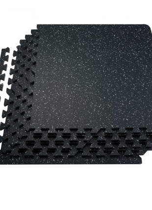 0.56 Inch Thick Gym Floor Mats, 25 Tiles Rubber Top with EVA Foam, 25" x 25" Gym Flooring Workout Mats with 100sq.ft Coverage, Interlocking Puzzle Gym Mats for Gym, Home, Garage, Black & White
