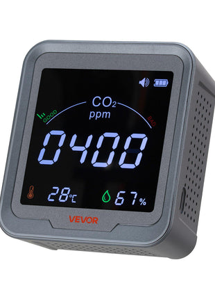 Carbon Dioxide Monitor, CO2 Controller with Temperature and Humidity Display, NDIR Sensor, Carbon Dioxide Detector for Bedside, Home, Office, Car, Lightweight & Portable