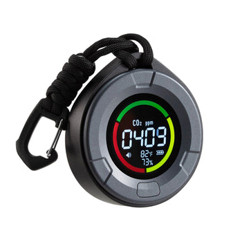 Carbon Dioxide Monitor, CO2 Controller with Temperature and Humidity Display, NDIR Sensor Carbon Dioxide Detector, for Outdoors, Home, Office, Car, Lightweight & Portable