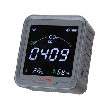 Carbon Dioxide Monitor, CO2 Controller with Temperature and Humidity Display, NDIR Sensor Carbon Dioxide Detector, for Outdoors, Home, Office, Car, Wall-Mounted Use