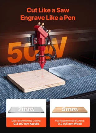 50W CO2 Laser Engraver, 20 x 12 in, CO2 Laser Engraver Cutter Machine with 4 Way Pass Air Assist, Engraving Cutting Machine, Compatible with LightBurn CorelDRAW RDWorks, for Wood Acrylic Glass