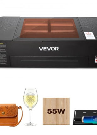 55W CO2 Laser Engraver, 20 x 12 in, Desktop CO2 Laser Engraver and Cutter Machine with 16MP Camera, Water Pump, Rotary Axis, Compatible with LightBurn CorelDRAW RDWorks, for Wood Acrylic Glass