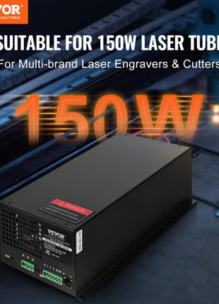 CO2 Laser Power Supply, 150W, Power Supply for 150W Laser Tube, Constant Current Protection, Open Circuit Protection, Fast Heat Dissipation, Compatible for Multi-brand Laser Engravers & Cutters