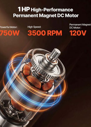 Food Waste Garbage Disposal, 1HP 3500RPM DC Motor, Continuous Feed Kitchen Sink Garbage Disposer, EZ Connect Food Waste Grinding System with Sound Reduction & Power Cord for Kitchens