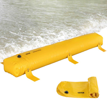 Flood Barrier, 12 ft Length x 12 in Height Sandbag Alternative, Water Barrier for Flooding with Great Waterproof Effect, Reusable PVC Water Diversion Tubes, Flood Barriers for Home, Door, Garage