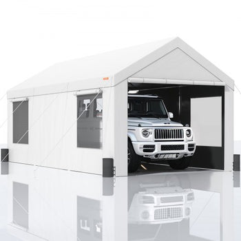 Carport, 12 x 20 ft Heavy Duty Car Canopy with Roll-up Ventilated Windows, Extra Large Portable Garage with Removable Sidewalls, UV Resistant Tarp for SUV, Truck, Boat