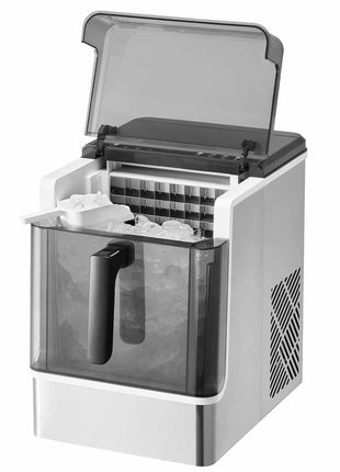 Countertop Ice Maker, 32 Cubes Ready in 15 Mins, 46lbs in 24Hrs, Self-Cleaning Portable Ice Maker with Convenient Ice Transfer, Ice Machine with 3 Sizes Ice Cube for Home Kitchen Office Party