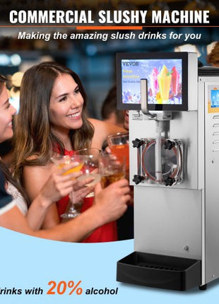 Commercial Slushy Machine, 8L / 2.1 Gal Single Bowl, Cool and Freeze Modes, 1050W Stainless Steel Margarita Smoothie Frozen Drink Maker, Slushie Machine for Party Cafes Restaurants Bars Home