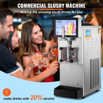 Commercial Slushy Machine, 8L / 2.1 Gal Single Bowl, Cool and Freeze Modes, 1050W Stainless Steel Margarita Smoothie Frozen Drink Maker, Slushie Machine for Party Cafes Restaurants Bars Home