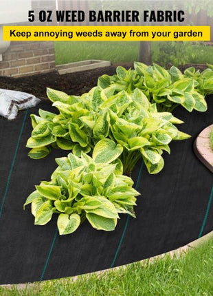 Weed Barrier Landscape Fabric, 5 x 250 ft, 5 Oz Premium Woven Ground Cover Heavy Duty PP Material & Easy Setup, Single-Layer for Outdoor Garden, Lawn, Driveway, Black