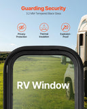 Vertical RV Window, 12" W x 22" H Tinted Sliding RV Window with Net Screen & Trim Ring, Fit 15/16" - 1 3/4" Thickness Wall, RV Window Replacement for Teardrop Cargo Trailer Camper, DOT Approved