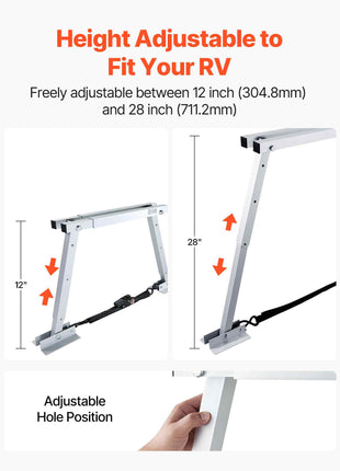 Universal RV Stabilizer, RV Bumper Stabilizer for Trailers, Campers, Fifth Wheel, Compact Foldable Design for Easy Storage, Adjustable Height from 12 inch to 28 inch, Reduces RV Wobble, 1 Pack