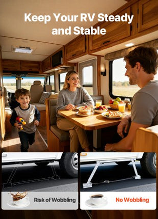 Universal RV Stabilizer, RV Bumper Stabilizer for Trailers, Campers, Fifth Wheel, Compact Foldable Design for Easy Storage, Adjustable Height from 12 inch to 28 inch, Reduces RV Wobble, 2PCS