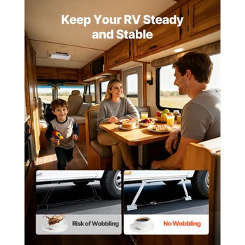 Universal RV Stabilizer, RV Bumper Stabilizer for Trailers, Campers, Fifth Wheel, Compact Foldable Design for Easy Storage, Adjustable Height from 12 inch to 28 inch, Reduces RV Wobble, 2PCS