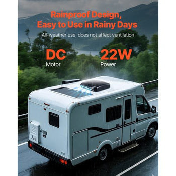 RV Vent Fan, 14 inch RV Roof Vent Fan 12V, Powerful 10-Speed Reversible Fan with Remote Control, Built-in Rain Cover, Power Top Lid,12 inch Fan Blade,Fits 14 x14 inch Roof Openings