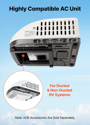 RV Air Conditioner, 13500 BTU RV AC Unit, 120V Ducted or Non-Ducted Rooftop Air Conditioner with High-Performance Compressor Motor, Easy Install Quiet Cooling AC with Standard Vent Size, White