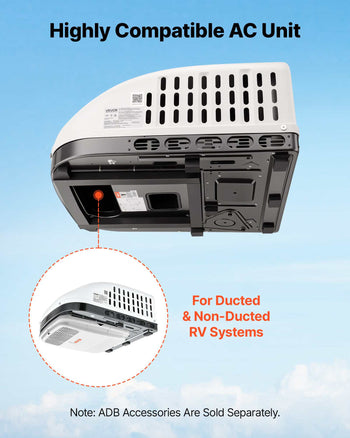 RV Air Conditioner, 13500 BTU RV AC Unit, 120V Ducted or Non-Ducted Rooftop Air Conditioner with High-Performance Compressor Motor, Easy Install Quiet Cooling AC with Standard Vent Size, White