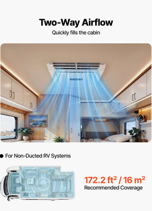 RV Air Conditioner, 15000 BTU RV AC Unit, 120V Non-Ducted Rooftop Air Conditioner with Heat Pump and Cooling, Variable Speed Easy Install Quiet AC with ADB Button Control & Remote Control, White