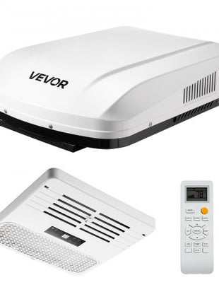 RV Air Conditioner, 15000 BTU RV AC Unit, 120V Ducted Rooftop Air Conditioner with Heat Pump & Cooling, Variable Speed Easy Install Quiet AC Unit with ADB Button Control & Remote Control, White