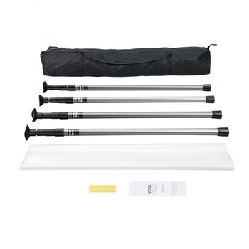 Dust Barrier Poles, Carry Bag, 10 Ft Poles with 4 Telescoping Poles, and 32.8x13.12 Ft Plastic Film, for Interior Decoration and Painting Projects